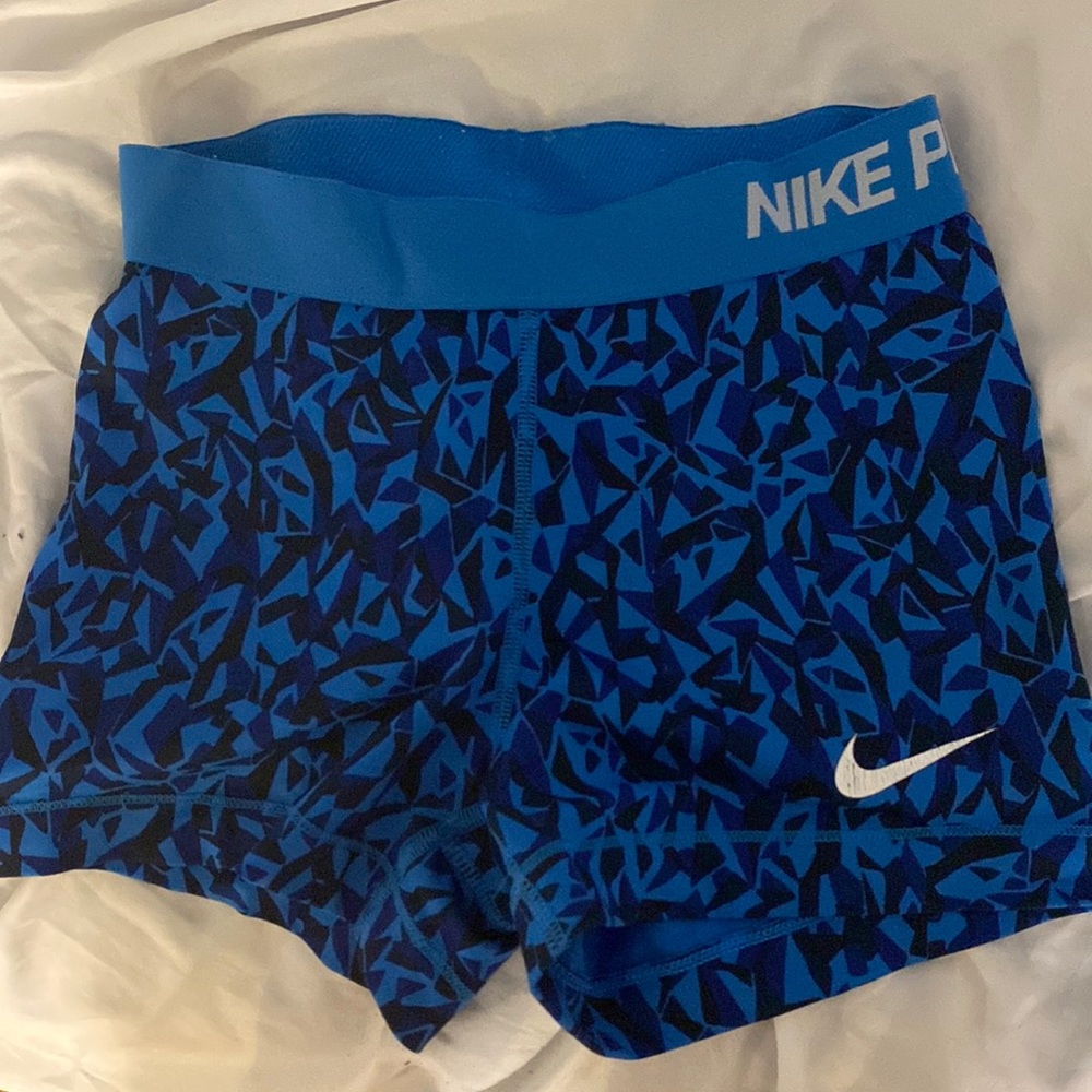 Blue Nike pro shorts